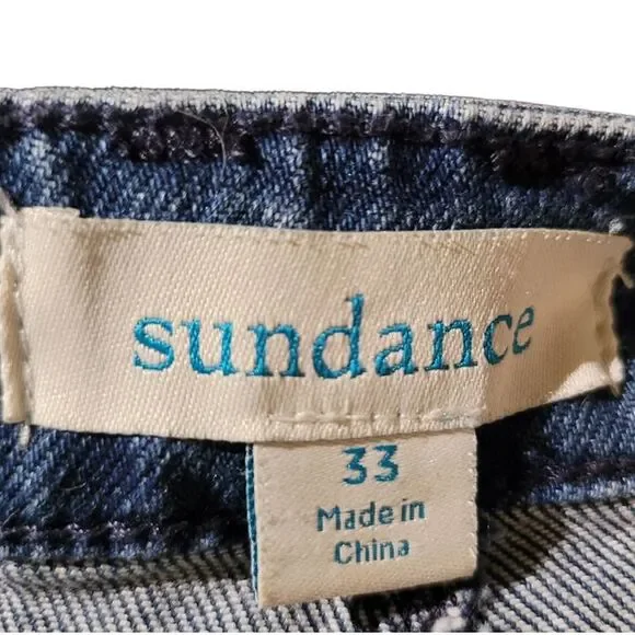 Sundance Wide Leg Boot Cut Jeans Womens Size 33W Dark Wash - Picture 5 of 5
